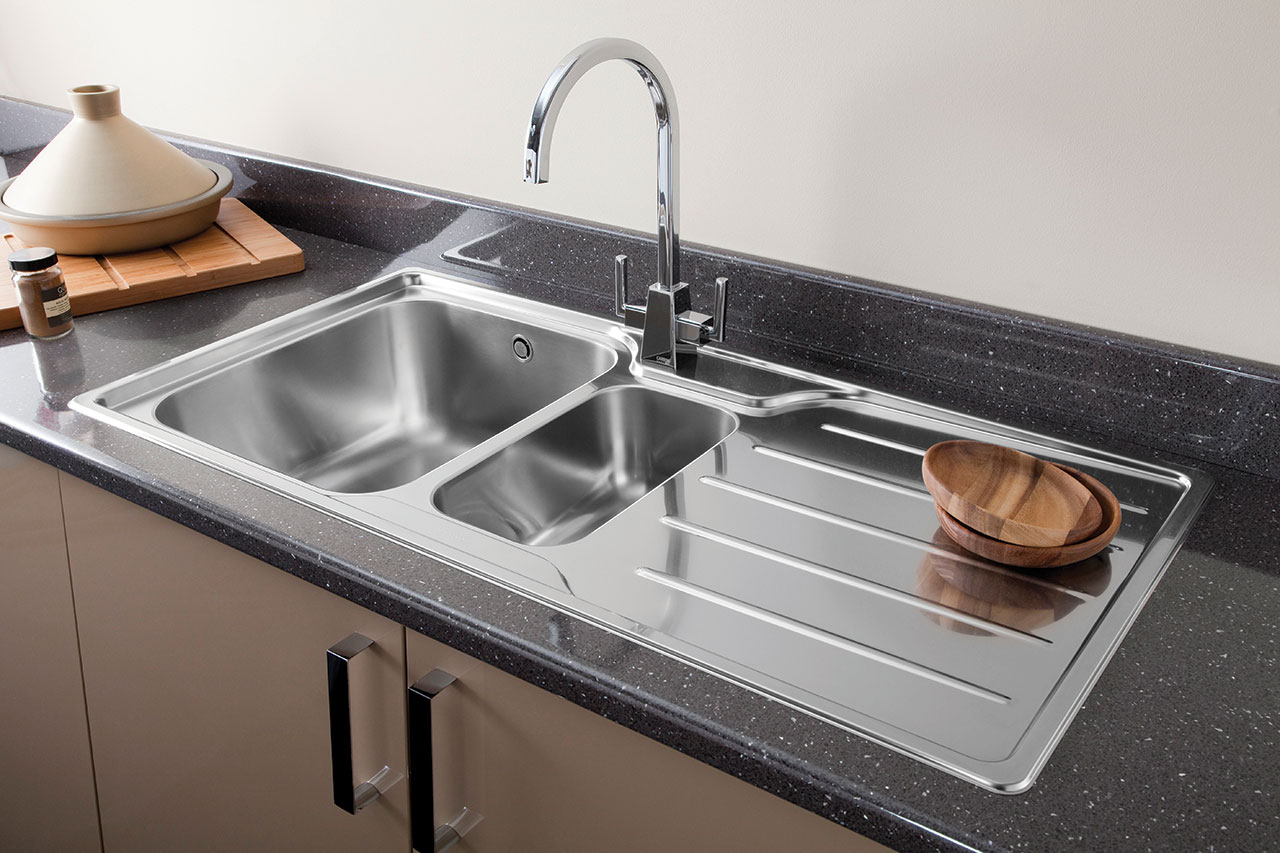polished aluminum undermount kitchen sink