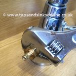 Remove Valve with adjustable Spanner (gripping the Nut underneath the Splines)