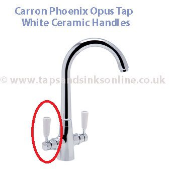 Carron Phoenix Opus Tap with white ceramic handles