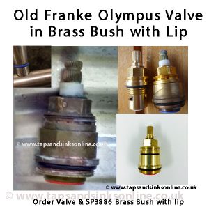 Old Franke Olympus Tap Valve and Brass Bush with lip SP3886