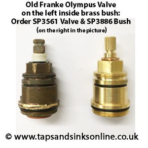old franke valve v SP3561 and bush SP3886 with lip