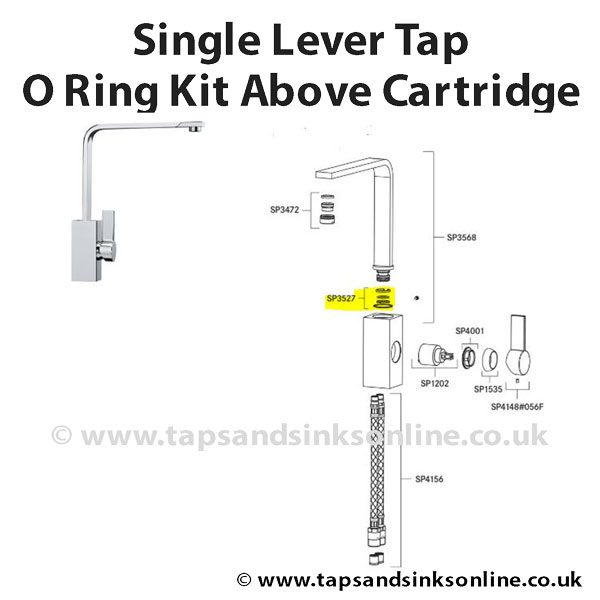 Single Lever Tap O Ring Kit Above Cartridge