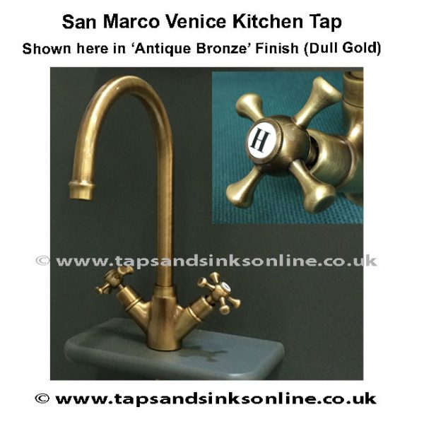 san marco venice kitchen tap with handle detail
