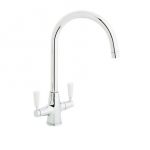 Lamona Chrome and White Victorian swan neck monobloc Tap4802