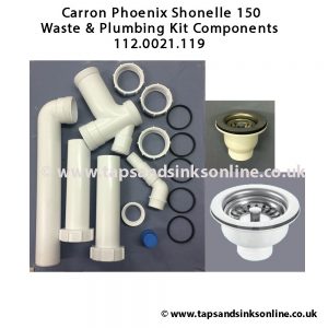 Carron Phoenix Shonelle 150 Waste & Plumbing Kit Components 112.0021.119