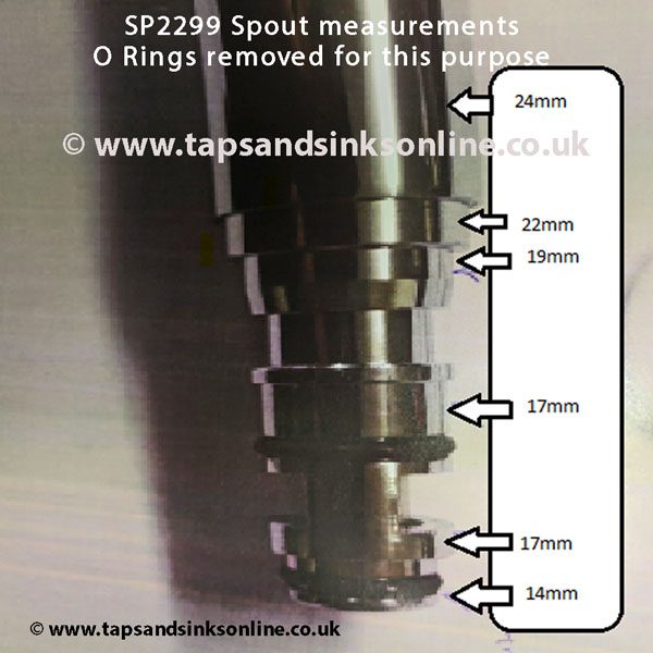 sp2299 spout measurements o rings removed