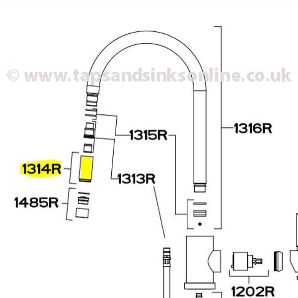 Elmira Pull Out Nozzle 1314R blueprint