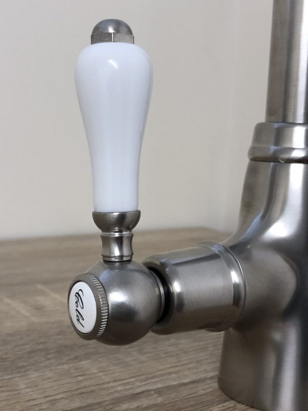Example of 1308R Cold Handle Brushed SS (taken from behind the Tap as usually the Cold Handle is on the Right as you are looking at the Tap)