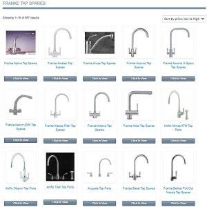 Franke Tap Spares by Model Listed Alphabetically 